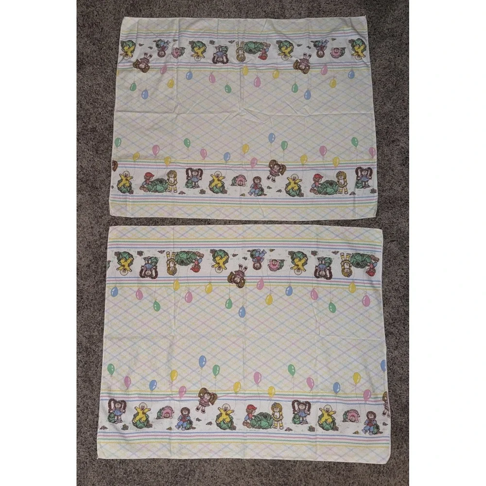 2 Cabbage Patch Kids 1983 Doll Blanket Baby Receiving Blanket 34